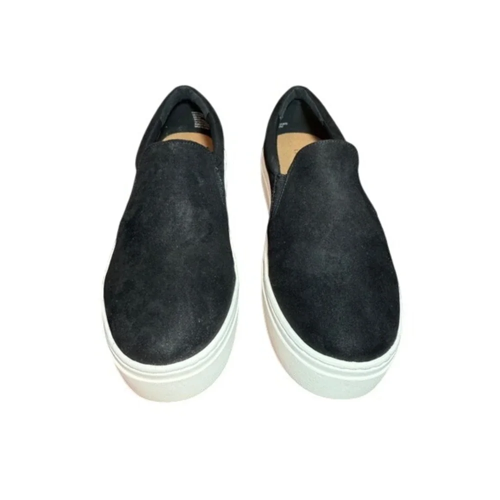 Black Suede Slip On Platform Sneakers‎ Womens Size 8W